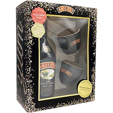 Baileys Original Irish Cream Liqueur Gift Set with 2 Ceramic Bowls