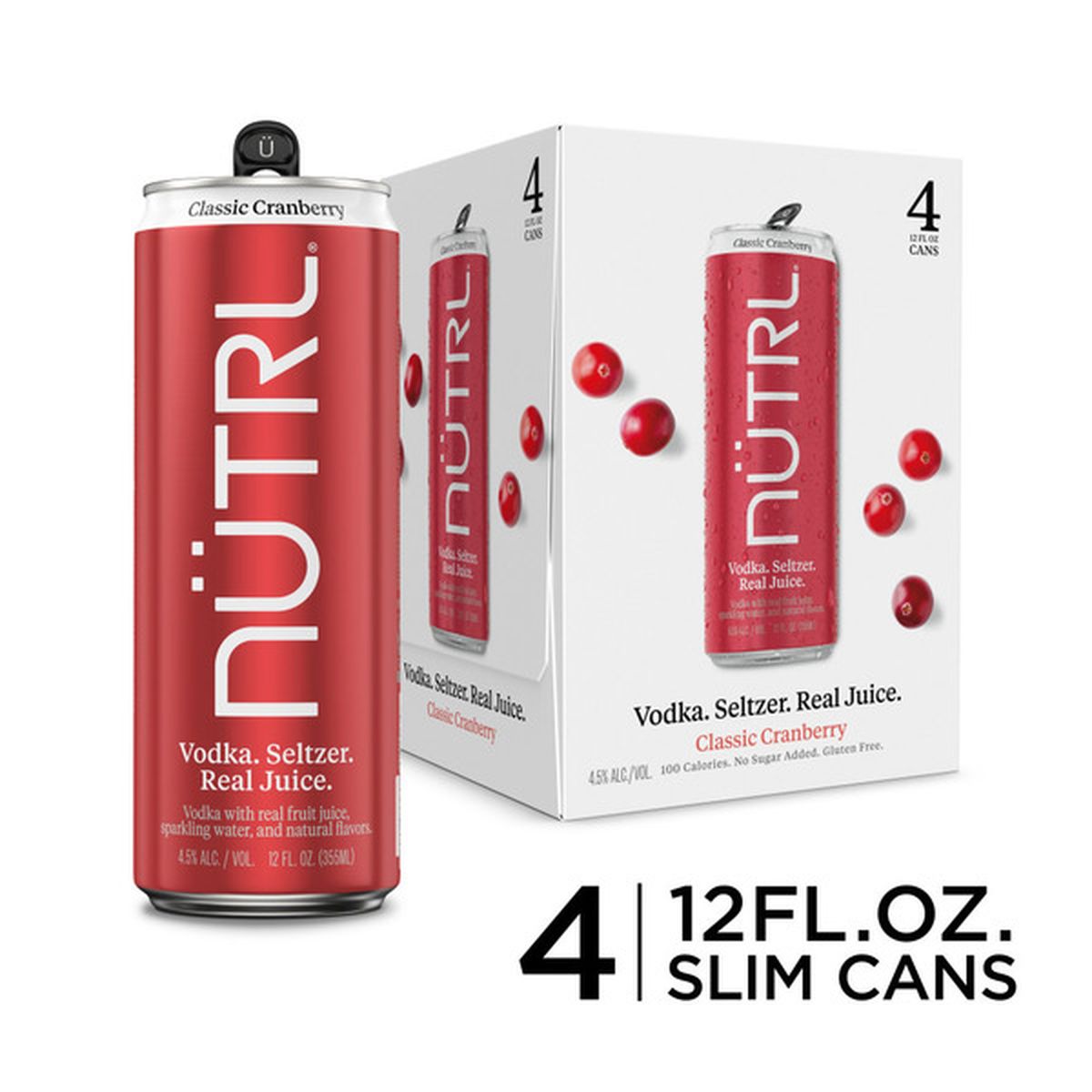 Nutrl Classic Cranberry 4pk 12 OZ