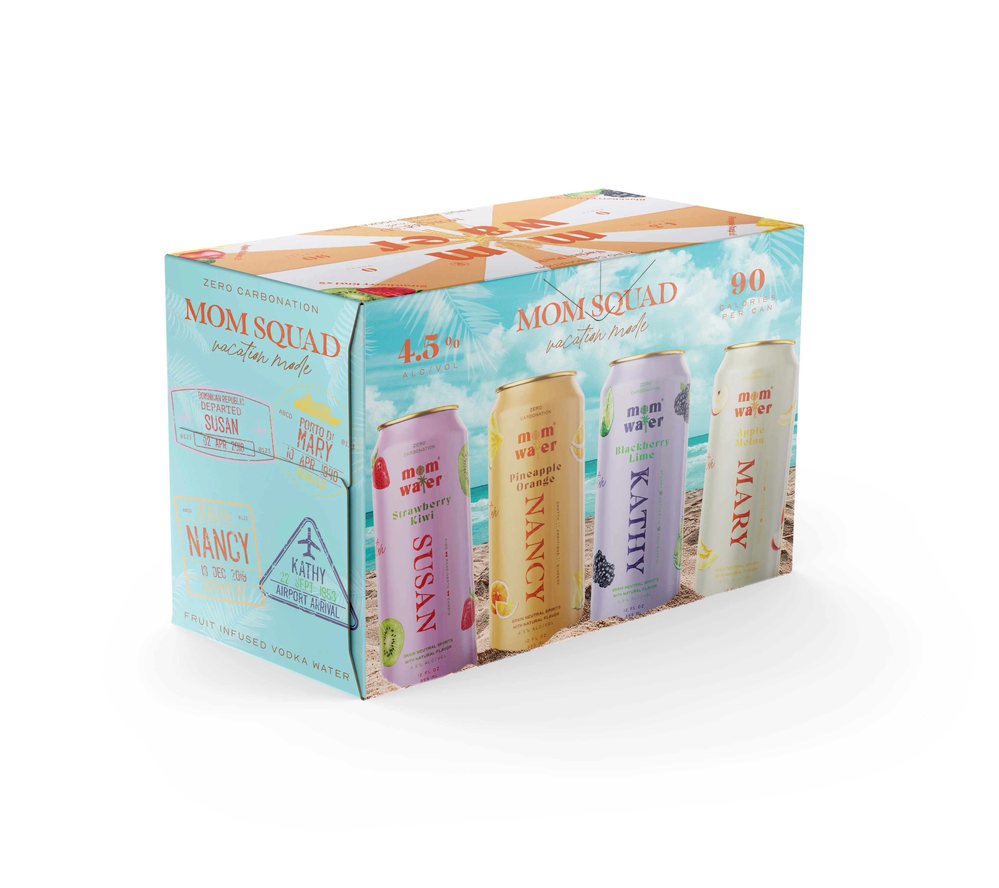 Mom Squad Water  Vacation Variety 8Pack can